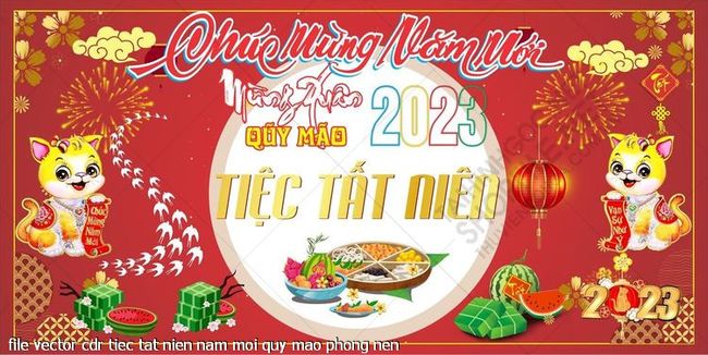 file vector cdr tiec tat nien nam moi quy mao phong nen